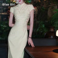 Olivegirl 2026 Chinese Gentle Embroidered Dress Women's Summer Qipao Cheongsams Elegant Beautiful Temperament Improved Dress