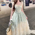 Olivegirl French Dress Floral Suspender Sexy Sweet Lolita Spring Summer 2026 Irregular Trailing Fairy Dresses Women's Clothing