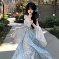Olivegirl 2026 Summer Dress Elegant Strapless Sleeveless Girl's Butterfly Embellished Dress Waist Cinch Flared Dresses Layers
