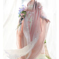 Pink Hanfu Dress | Flower Embroidery Fairy Cosplay | Chinese Dance Costume for Women