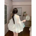 Olivegirl Chinese Dress Sexy Qipao Lace Flower Rainbow Plus Size Suspender Dress Cardigan Women's Clothing Fairy Cheongsam
