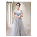 Olivegirl 2026 New Luxury Dress High-End Blue Evening Dress for Women Graduation Engagement Toasting Party Banquet Wear