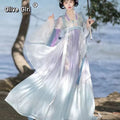 Olivegirl Traditional Chinese Hanfu Dress with Mandarin Collar Embroidery Tang Style Casual Cosplay Spring and Summer