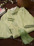 High End Cheongsam Dress Girls Chi-pao Chinese Qipao Green Elegant Sweet Retro Young Style Improved Women's Dress Spring Summer