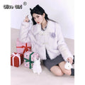 Olivegirl High End Purple Fur Plush Jacket Winter Women's Coat Lovely Super Warm Elegant Temperament INS Party New Year Live