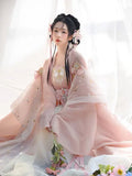 Pink Hanfu Dress | Flower Embroidery Fairy Cosplay | Chinese Dance Costume for Women
