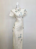Olivegirl Jacquard Fabric Qipao Long Dress Chinese Cheongsams Exquisite Luxury High-end Elegant Temperament Women's Dress