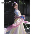 Olivegirl Original Hanfu Dress Tang Fairy Goddess Embroidered Purple Ancient Costume Set Cosplay