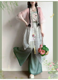 Song Dynasty Hanfu Set | Lotus Print Short Shirt & Pants | Lightweight Summer Cosplay
