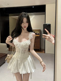 Olivegilr Sexy Women's Top Hotsweet Girl Lace Backless Collarbone Camisole Vest Women's Tee Spring Summer Slim Sleeveless Top