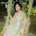 Olivegirl Hanfu Dress Women Chinese Ancient Traditional Hanfu Carnival Cosplay Costume Summer Hanfu Pink Purple Greren Dres