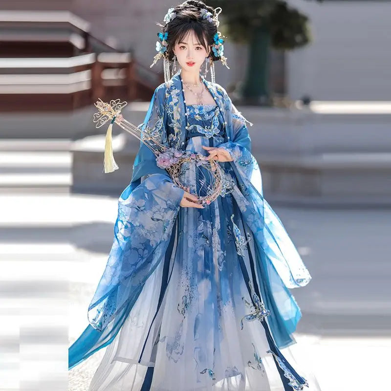 Olivegirl Hanfu Dress Embroidered Chest Length Immortal Qi Hezi Pleated Skirt Tang Style Hanfu Women's Summer Cosplay