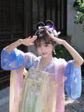 Olivegirl Original Hanfu Dress Tang Fairy Goddess Embroidered Purple Ancient Costume Set Cosplay