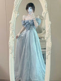 Olivegirl 2026 New Luxury Dress High-End Blue Evening Dress for Women Graduation Engagement Toasting Party Banquet Wear