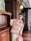 Chinese Cotton Jacket Embroidered Fur Collar Buckle 2025 Winter Thick Women's Clothing New Year Festive Clothes