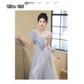 Olivegirl 2026 New Luxury Dress High-End Blue Evening Dress for Women Graduation Engagement Toasting Party Banquet Wear