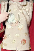 Embroidered Vest Qipao Dress Cheongsams Two-piece Set Red New Year Autumn Winter 2025 High-end Elegant Waist Cinching Dress