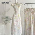 Olivegirl 2026 Chinese Dress Satin Floral Qipao Women's Spring and Summer New Style Slim Fit Temperament Super Fairy Dress