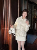 Chinese Cotton Jacket Embroidered Fur Collar Buckle 2025 Winter Thick Women's Clothing New Year Festive Clothes