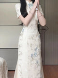 Olivegirl Jacquard Fabric Qipao Long Dress Chinese Cheongsams Exquisite Luxury High-end Elegant Temperament Women's Dress