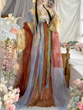 Olivegirl Hanfu Dress Tang Style Embroidery Flowered Fairy Goddess Cosplay Daily Spring Summer Travel Live Party Birthday