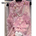 Olivegirl Chinese-style Pink Jacquard Embroidered Vest Women's Top 2026 Spring Hanfu-style Outerwear Vest Clothing