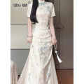 Olivegirl Jacquard Fabric Qipao Long Dress Chinese Cheongsams Exquisite Luxury High-end Elegant Temperament Women's Dress