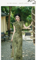 Olivegirl Women's Dress Qipao 2026 Green Cheongsam High End Elegant Young Chinese Retro Daily Summer Clothing
