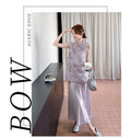 Olive Girl Qipao Cheongsam Embroidered Top Traditional Chinese Women's Clothing Set Summer Vest Sleeveless  Elegant Skirt Suit