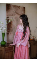 Olive Girl Pink Shirt Embroidery Blouse Chiffon Summer Top Sweet Elegant Pink Shirt Floral Print Women's Skirt Outfits Clothing