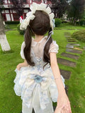 Olivegirl Summer Lolita Dresses Design Bow Sweet Date Dress Princess Loli Strap Fishbone Dress