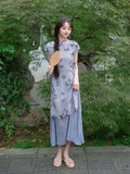 Olivegirl Chinese Traditional Purple Butterfly Dress Elegant Sweet Girl 2026 Fake Two-piece Cheongsam Dress for Women