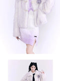 Olivegirl High End Purple Fur Plush Jacket Winter Women's Coat Lovely Super Warm Elegant Temperament INS Party New Year Live