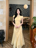 2026 Qipao Dress Chinese Jacquard Waist Improved Cheongsam Elegant Temperament Fishtail Dress Daily Wear