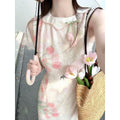 Olivegirl 2026 Summer Dress Tulip Chinese Petal-Necked Print Sleeveless Wrap-Up Bodice-Chasing Qipao Cheongsams Dresses
