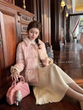 Chinese Cotton Jacket Embroidered Fur Collar Buckle 2025 Winter Thick Women's Clothing New Year Festive Clothes