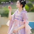 Olivegirl Hanfu Dress Women Chinese Ancient Traditional Hanfu Carnival Cosplay Costume Summer Hanfu Pink Purple Greren Dres