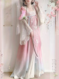 Olivegirl Tang Style Hanfu Dresses Embroidered Fairy Paired Cardigan Daily Fairy Style Tang Style Spring Summer Collection