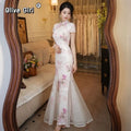Olivegirl Pink Elegant Dress Qipao 2026 Chinese Summer Slimming Improved Cheongsam Versatile Dress Daily Women's Clothes