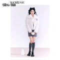 Olivegirl High End Purple Fur Plush Jacket Winter Women's Coat Lovely Super Warm Elegant Temperament INS Party New Year Live
