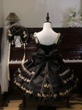 Olivegirl Japanese Kawaii Lolita Jsk Dress Women Sweet Y2k Bow Lace Ruffles Princess Dress Ballet Girls CuteParty Mini Dresses