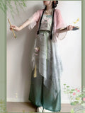 Song Dynasty Hanfu Set | Lotus Print Short Shirt & Pants | Lightweight Summer Cosplay