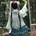 Original Hanfu Chinese Dress Lolita Panda Bamboo Cute Horse Face Skirt Embroidery Cosplay Party Princess