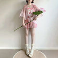 Olivegirl Hanfu Women's Song Style Short Shirt Flower Bud Pants Skirt Shorts Set Daily Summer Style
