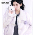 Olivegirl High End Purple Fur Plush Jacket Winter Women's Coat Lovely Super Warm Elegant Temperament INS Party New Year Live