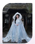Olivegirl High End Flower Embroidery Blue Fairy Women's Clothing Hanfu Dress Fairy Style Set Spring and Autumn 2026 Cosplay
