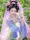 Olivegirl Original Hanfu Dress Tang Fairy Goddess Embroidered Purple Ancient Costume Set Cosplay