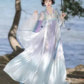 Olivegirl Traditional Chinese Hanfu Dress with Mandarin Collar Embroidery Tang Style Casual Cosplay Spring and Summer
