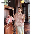 Chinese Cotton Jacket Embroidered Fur Collar Buckle 2025 Winter Thick Women's Clothing New Year Festive Clothes