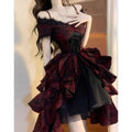 French Lolita Dress Black and Red Jacquard Wave Dress Lolita Luxury Fluffy Princess Dress Women Cosplay Costumes Collection 2026